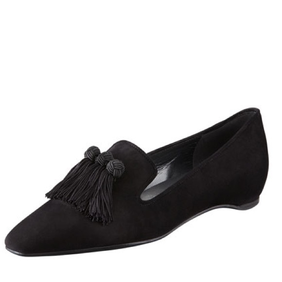 Stuart Weitzman Tasstrio Suede Tassel Loafer - Picture 1 of 8